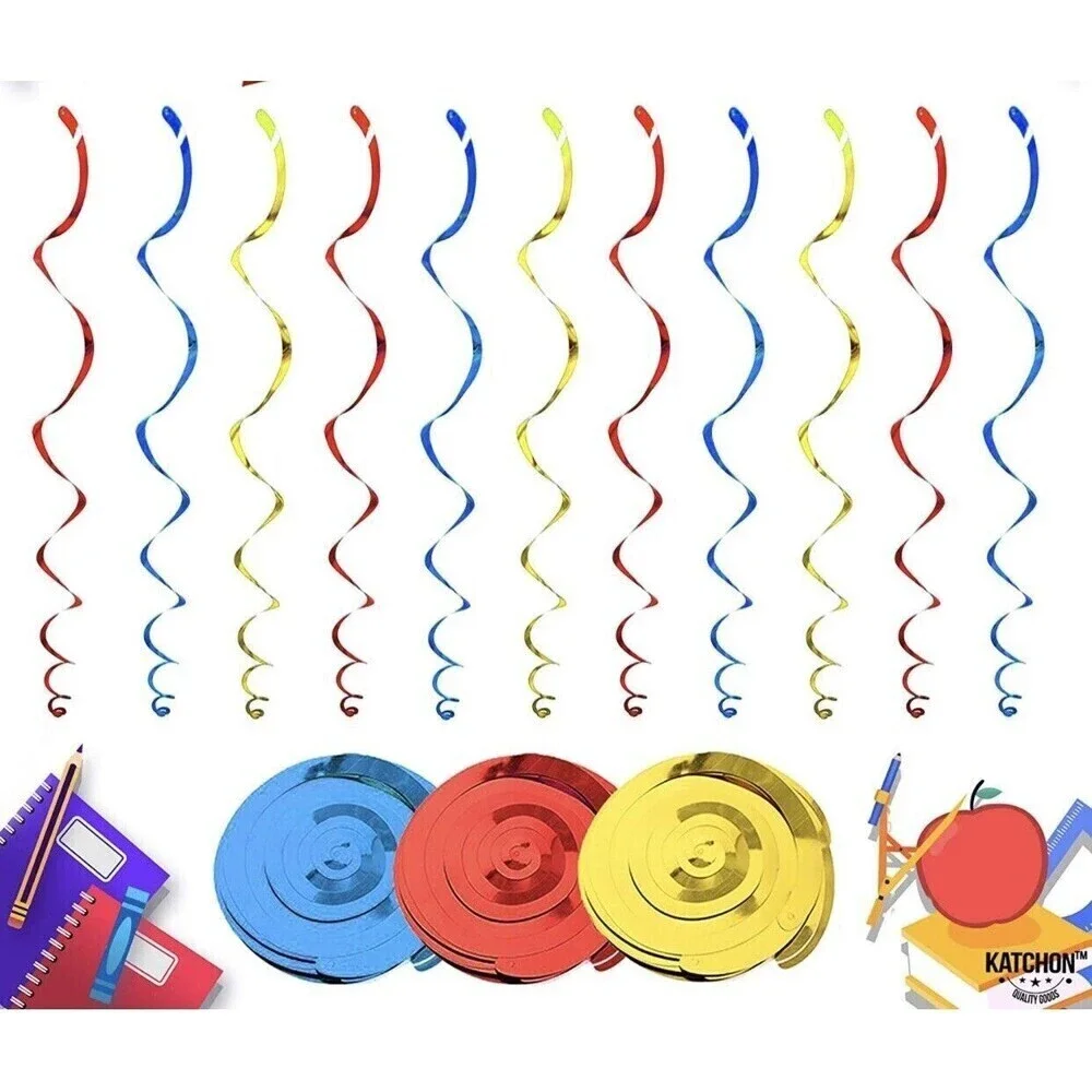 Kindergarten Graduation Hanging Swirls Party Decorations -Preschool 25 CT